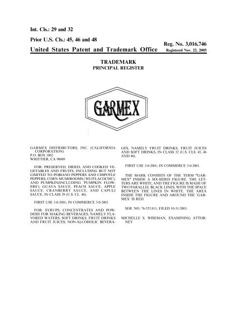 United States Patent and Trademark Office