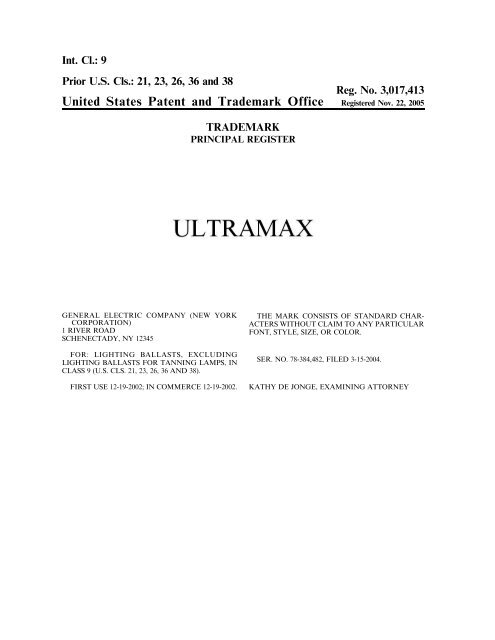 United States Patent and Trademark Office