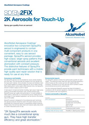 2K Aerosols for Touch-Up - AkzoNobel Aerospace Coatings