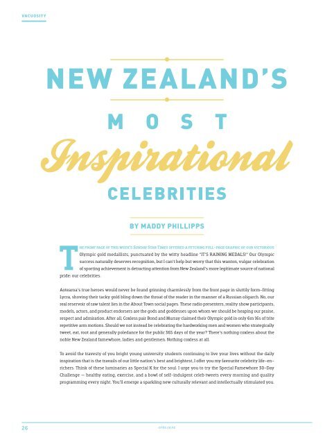 Issue 20 | August 13,2012 | critic.co.nz