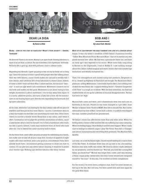 Issue 20 | August 13,2012 | critic.co.nz