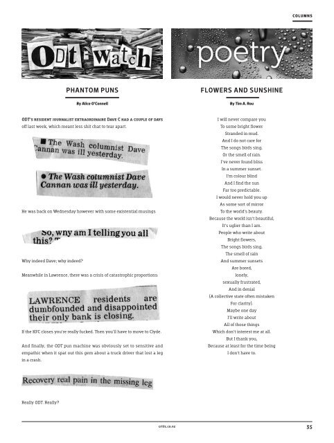 Issue 20 | August 13,2012 | critic.co.nz