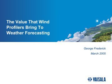 The Value That Wind Profilers Bring To Weather Forecasting - WMO