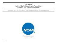 The Official NCAA Baseball and Softball Scorebook - National ...