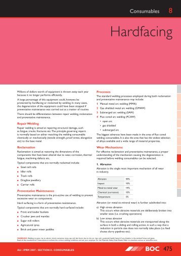 Consumables Hardfacing - BOC World of Welding