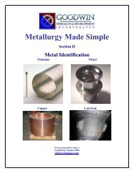 Metallurgy Made Simple Section II Metal Identification