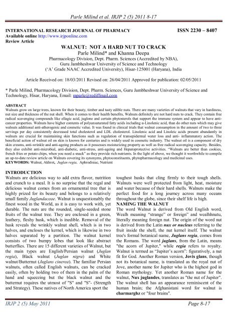 Parle Milind et al. IRJP 2 - International Research Journal of Pharmacy