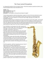 SR saxophone review by Stephen Howard, author the