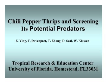 Chili Pepper Thrips and Screening Its Potential Predators - Tropical ...