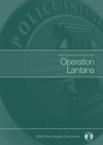 Operation Lantana - Police Integrity Commission