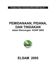 PEMIDANAAN, PIDANA, DAN TINDAKAN ELSAM 2005