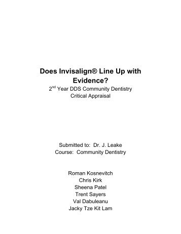 Does Invisalign® Line Up with Evidence? - University of Toronto