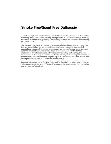 Smoke Free/Scent Free Dalhousie - Dalhousie University