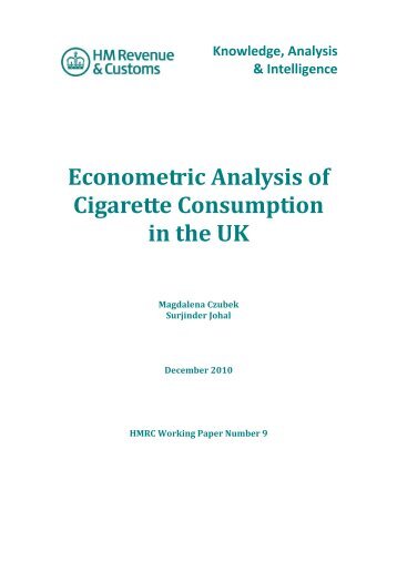 Econometric analysis of cigarette consumption - HM Revenue ...