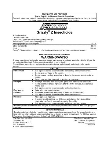 Grizzly Z Insecticide - WinField