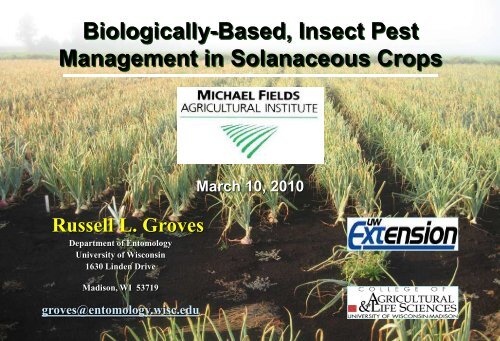 Biologically-based insect pest management in solanaceous crops