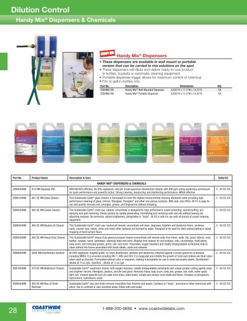 Diversey Chemical Dilution Chart