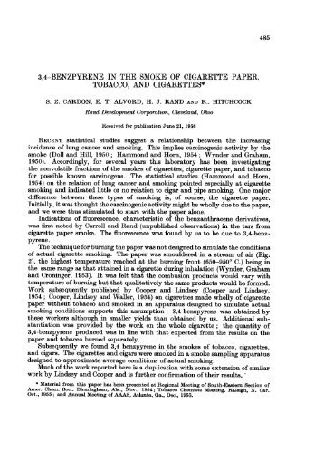 3,4-benzpyrene in the smoke of cigarette paper, tobacco, and ...