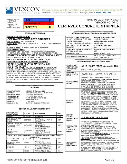 CERTI-VEX CONCRETE STRIPPER - Vexcon Chemicals