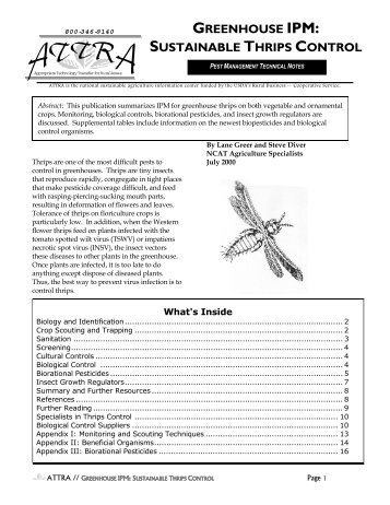 Greenhouse IPM: Sustainable Thrips Control ~ PDF - Department of ...