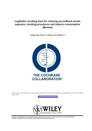 Legislative smoking bans for reducing secondhand smoke exposure ...