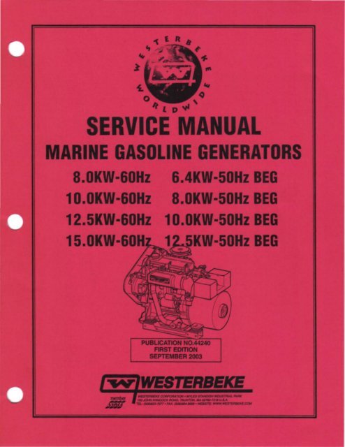 service manual 44240 8.0, 10.0, 12.5 and 15.0 - Westerbeke