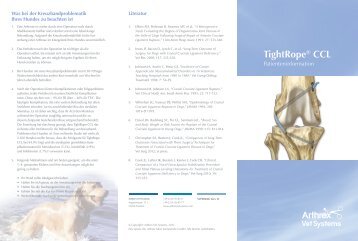 TightRope® CCL - Patienteninformation - Arthrex Vet Systems