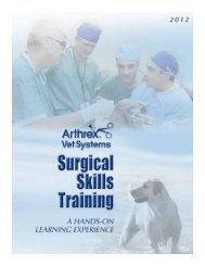 Please find course agendas and dates on the - Arthrex Vet Systems