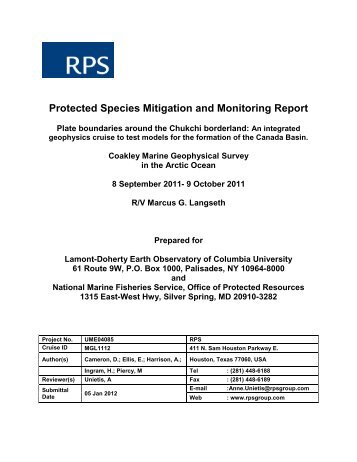 90-day Monitoring Report - National Marine Fisheries Service - NOAA