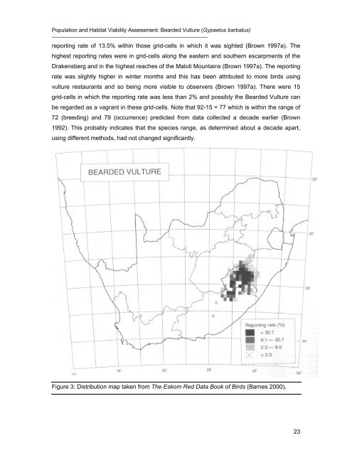 BEARDED VULTURE POPULATION AND HABITAT VIABILITY ...