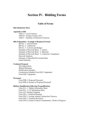 ballot bidding form