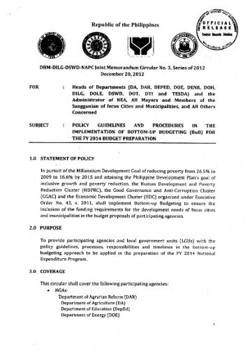 Joint Memorandum Circular No.3 Series 2012 - Home | DATA.GOV ...