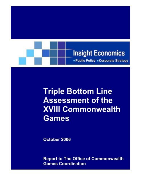 Triple Bottom Line Assessment of the XVIII Commonwealth Games