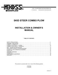 Skid Steer Combo Plow Owner's Manual - Boss Products