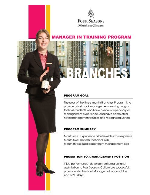 manager in training program - Four Seasons Hotels and Resorts Jobs