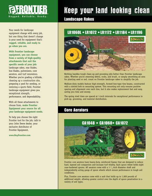 Get More Out Of Your Land With Frontier Landscape ... - John Deere