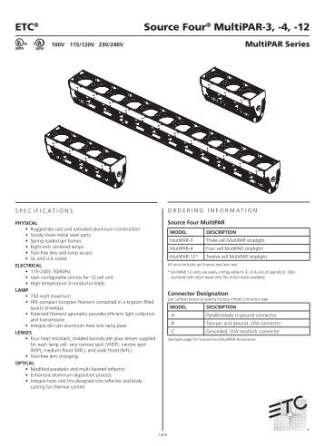 Source Four® MultiPAR-3, -4, -12 ETC®