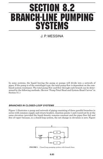 SECTION 8.2 BRANCH-LINE PUMPING SYSTEMS