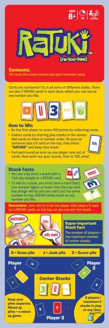 Ratuki Card Game 30709 Instructions - Hasbro