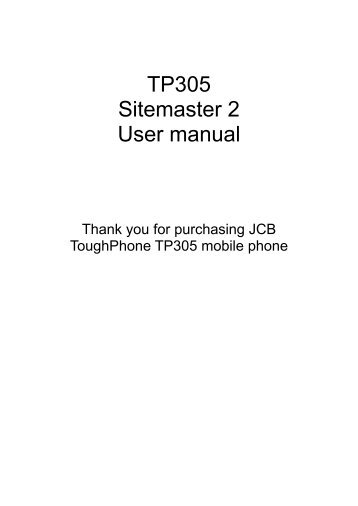 TP305 Sitemaster 2 User Manual Ver 1 - Lantbutiken