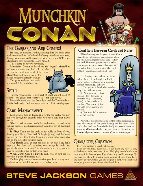 Munchkin Rules.pdf Conflicts Between Cards and Rules - Munchkin