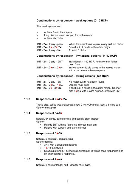 Standard English Acol Foundation Level System File