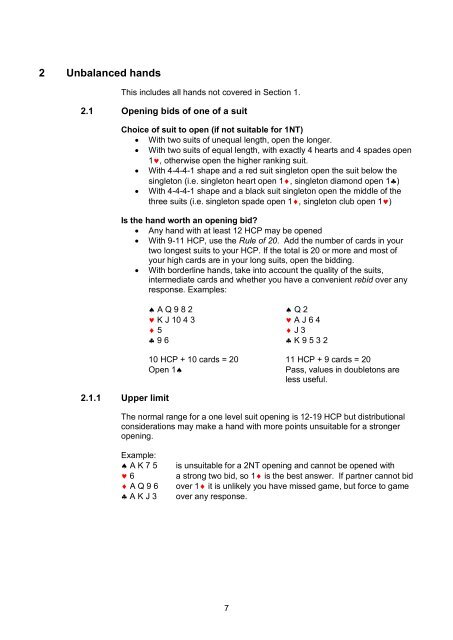 Standard English Acol Foundation Level System File