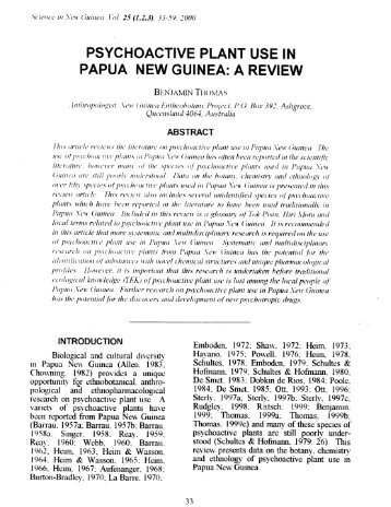 psychoactive plant use in papua new guinea - Giorgio Samorini ...