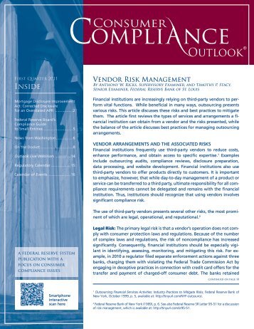 Consumer Compliance Outlook - Federal Reserve Bank of ...