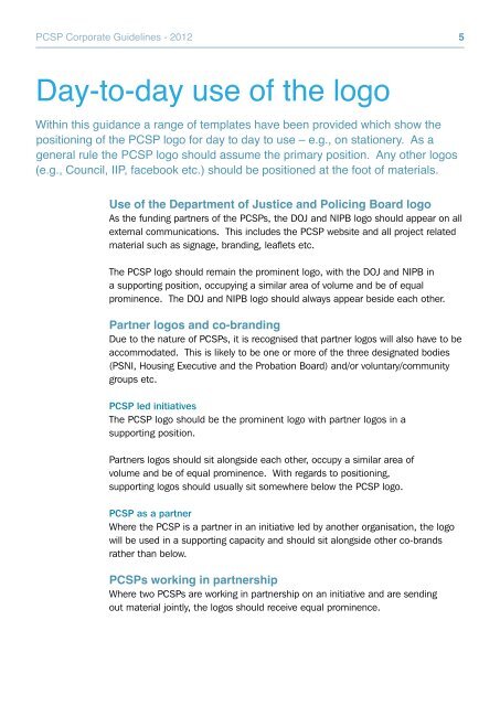 Guidelines for the use of the PCSP logo - Department of Justice