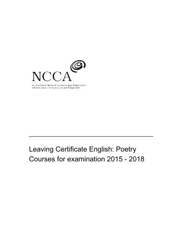 Leaving Certificate - Poetry Courses for examination 2015