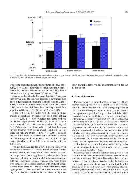 Visual lateralization in response to familiar and unfamiliar ... - CPRG