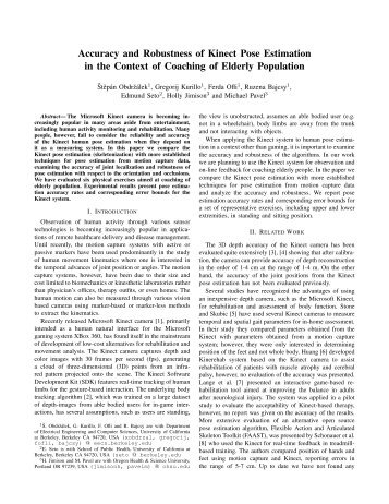 Accuracy and Robustness of Kinect Pose Estimation in the Context ...