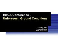 HKCA Conference - Unforeseen Ground Conditions